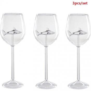 Haifisch‑Glas 300 ml Rotwein-Teller für Hochzeit & Party