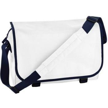 Bagbase Adjustable Messenger Bag (One Size) (White/French Navy)
