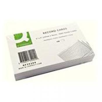 Q Connect White Feint Record Cards, Pack of 100, Size: 5x3 Inches