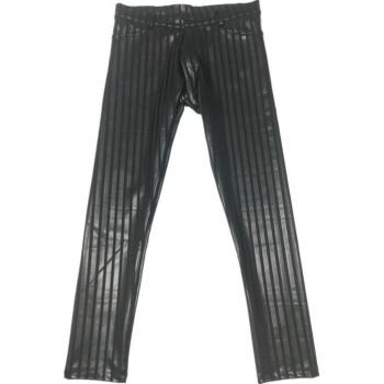 Fad PU Pantalones Slim Terciopelo y Cuero para Hombres