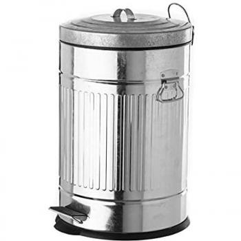 Papelera de 20 litros industrial plateada de metal para cocina Basic -DAMDAM GO