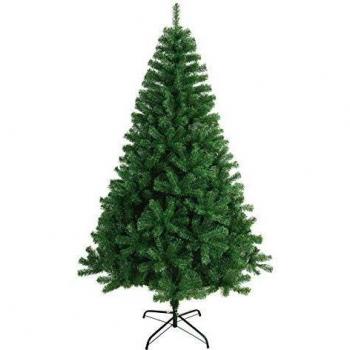 Árbol de Navidad Artificial Grande Verde Oscuro Relleno de 180cm para Decoración Navideña