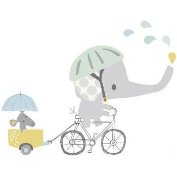 Sticker mural éléphant à vélo Lilipinso 66 x 41,5 cm