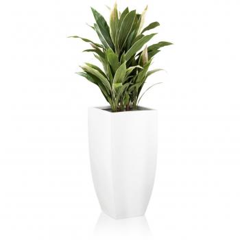 Hochglanz-Weißer TARRO ALTO Blumenkübel aus Fiberglas