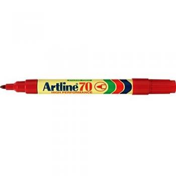 2 x Artline 70 Series 1.5mm Bullet Nib Red Permanent Markers