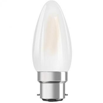 Lampadina a candela LED B22d 2,5W 2.700K opaca OSRAM