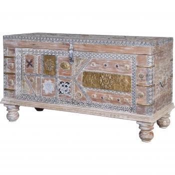 Cassapanca Massello di Mango – Intaglio Artigianale e Ottone, Giner & Cologer