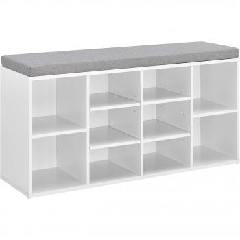 Armoire de rangement pour chaussures 103 cm blanc gris