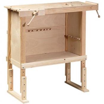 Établi en bois Pebaro, hauteur ajustable avec 2 supports de fixation