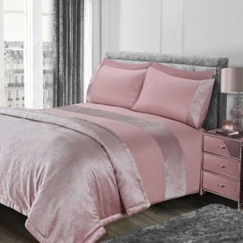 Sienna Glitter Velvet Duvet Cover Set with Pillowcases
