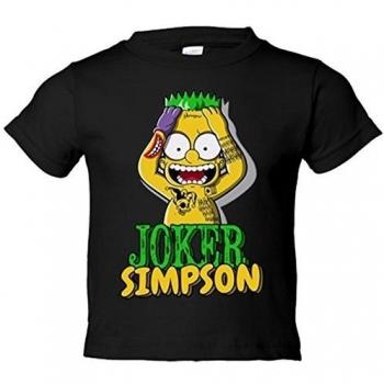 Top infantil negro Bart Simpson con diseño Joker, 7-8 años