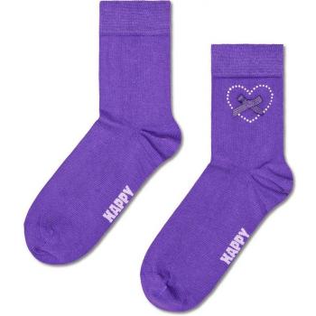 Lila Schleifenherz Socken