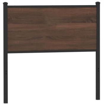 Cabecero de madera de ingeniería y acero marrón roble 90 cm Vidaxl Marrón