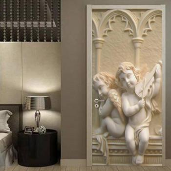 3D Embossed PVC Door Mural Sticker