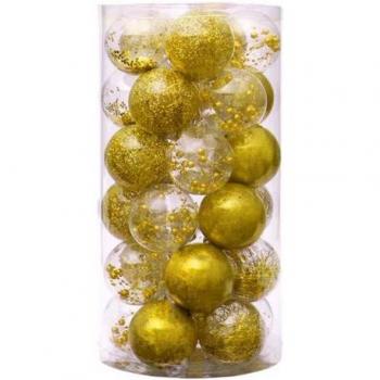 Boules décoratives incassables pour arbre de Noël, 24 pièces