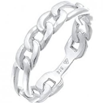 Elli Fingerring »Ring Bandring Figaro Panzer Glieder Chunky 925 Silber«