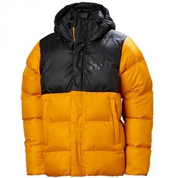 Chaqueta Helly Hansen Vision Puffy Junior con capucha, color naranja y negro, para niño unisex, talla 12