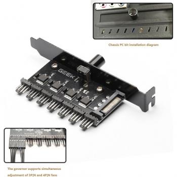 PC Case Fan Splitter and Regulator for 4-Pin and 3-Pin Fans