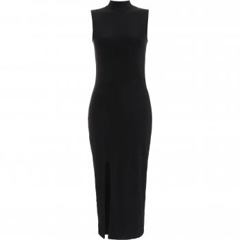 Black High Neck Midaxi Dress
