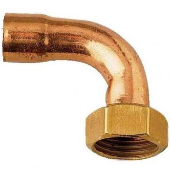 Manchon Coude 2P Fer Cuivre F-douille + Joint 20x27 16