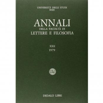 Annali della facoltà lettere e filosofia Università di Bari