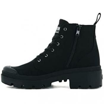 Palladium Black Synthetic Lace-up Boots for Women Size 8 US