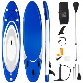 Paddleboard Coast 335 x 80 x 15 cm, gonflable et réglable, SUP – bleu/ blanc