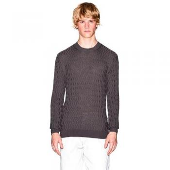 Armani Exchange Grauer Strukturbund-Sweater – Größe XL