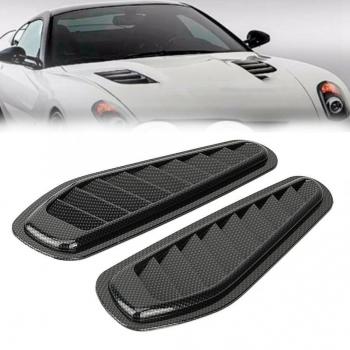 2pcs Carbon Fiber Hood Scoop Cover