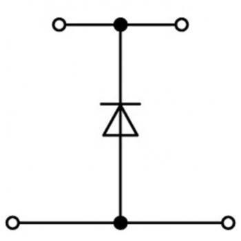 Bloc 2‑étages diode WAGO 870‑540/281‑410, 5 mm ressort – Gris (50 pièces)