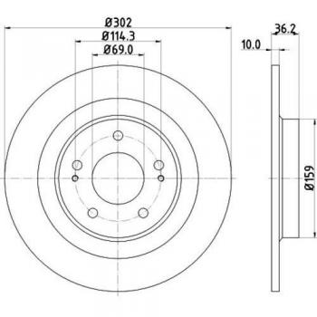 HELLA Disco Freno 8DD 355 120-431 Mitsubishi ASX Posteriore
