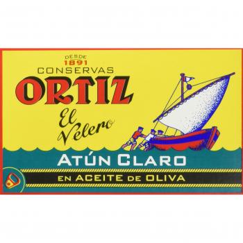 Conservas Ortiz Atún Claro feinster Gelbflossen-Thunfisch in Sonnenblumenöl, 112 g Dose