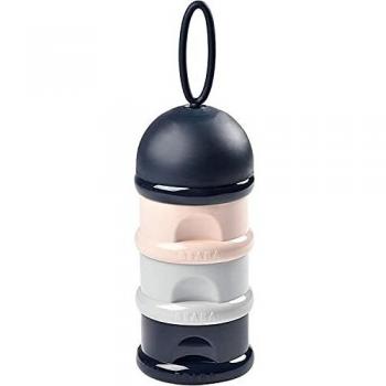 Boite doseuse de lait empilable bleue foncée et rose Béaba