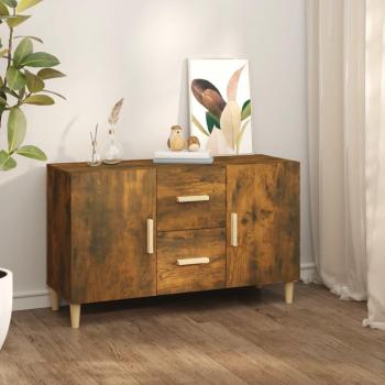 Aparador de roble ahumado 100x36x60 cm de madera multicapa