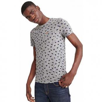 Superdry Santa Maria AOP Lite Tee T-Shirt Homme, Gris (Jasper Grey Grindle U6O), XX-Large