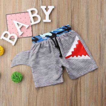 Baby Boys Summer Swim Trunks with Shark Pattern and Elastic Waist 80-140cm