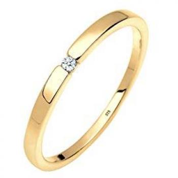 Elli DIAMONDS Trauring »Ring Diamant Weiß Brillantschliff (0.015 ct) 925 Sterling Silber«