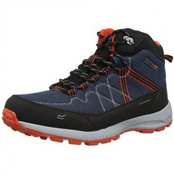 Regatta Men's Lightweight Samaris Lite Waterproof Mid Walking Boots Moonlight Denim Orange