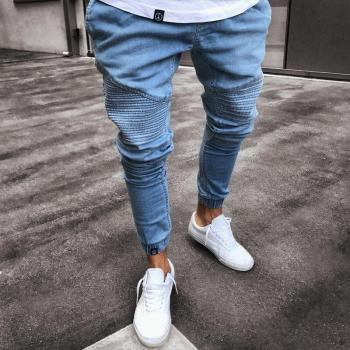 Pantalones harem jogger de denim para hombre