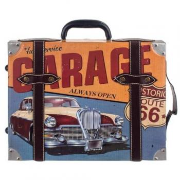 Ornement Murale Valise Ancienne Route 66 40x39cm