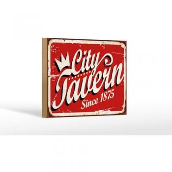 Wanddekoobjekt City Tavern seit 1875 18x12 cm