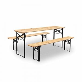 Mesa Planchada Bayonne con 2 Bancos Deslizantes – 6 Personas