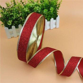 2M Glitter Ribbon for Christmas Trees, Weddings, DIY & Scrapbooking