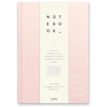 Pink Textilnotizbuch – A5, linierte Seiten, harten Einband (Burde)