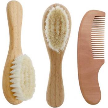 Baby Wooden Hair Brush and Comb Set