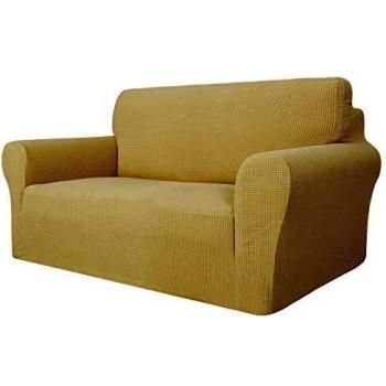 MAXIJIN Beige Couch Cover for 2 Seater