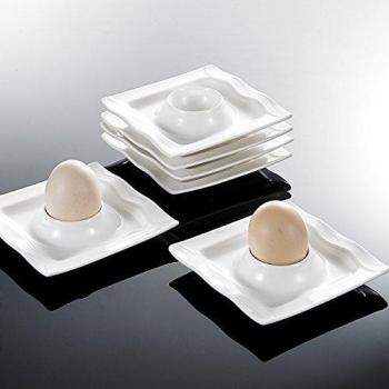 MALACASA Mario Series 6 Egg Cups Ivory White China