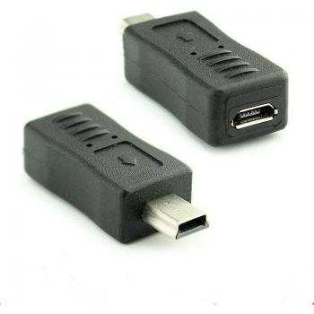 Schwarzer Mikro-USB zu Mini-USB Konverter V3 zu V8
