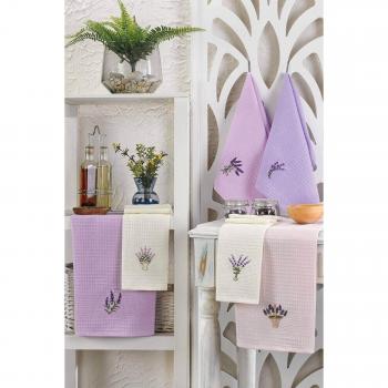 Paquete de 6 Toallas de Cocina 30 x 50 cm Diseño Flor de Lavanda