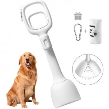 Heavy-Duty Dog Pooper Scooper with Long Handle and Waste Bag Dispenser